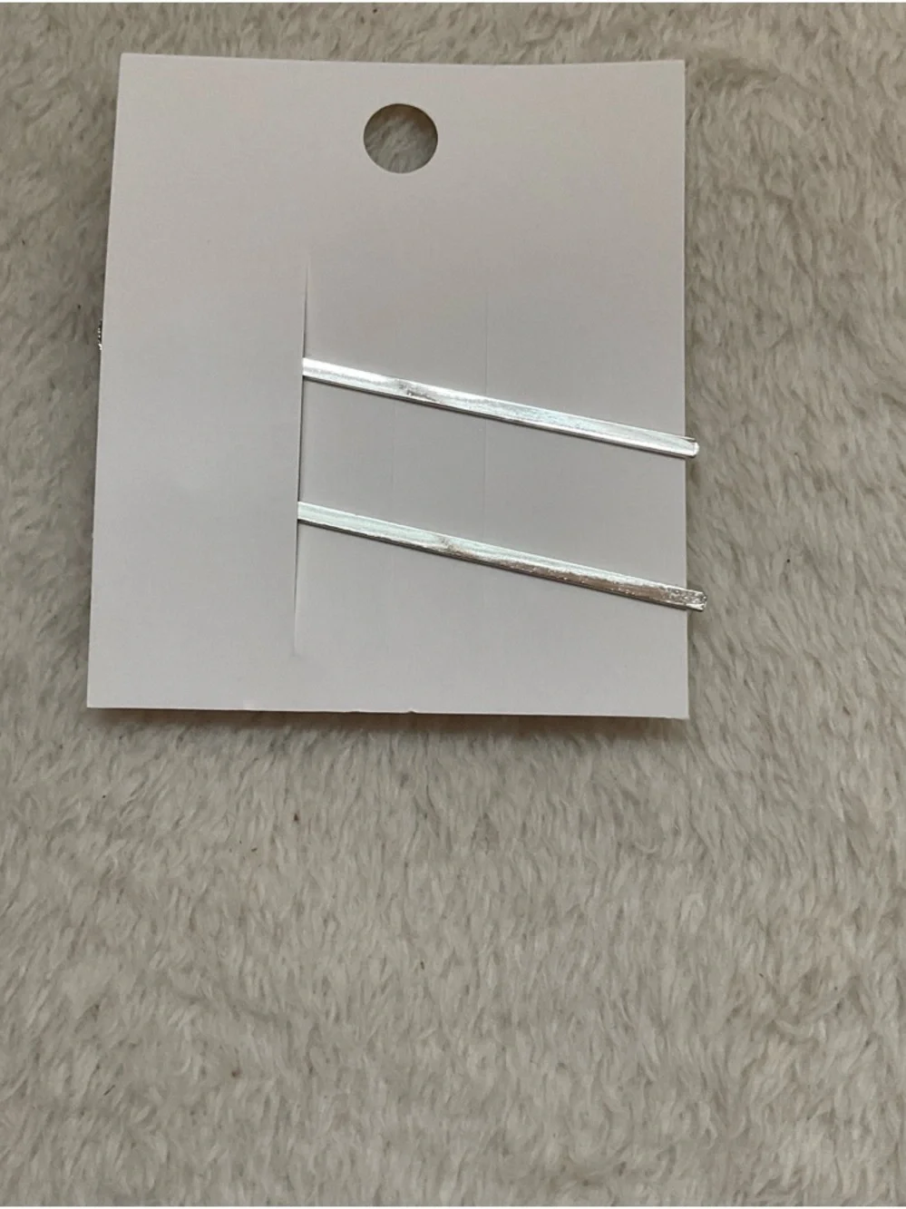Silver Hair Pins with Black Gem Accent